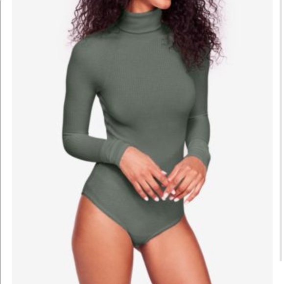 Free People Tops - Free people army green ultra-sleek turtleneck bodysuit NEW